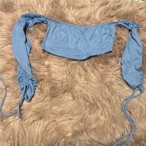 Blue off shoulder top